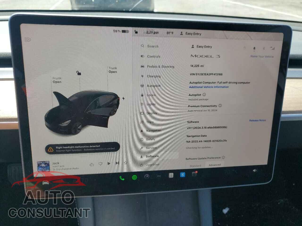 TESLA MODEL 3 2023 - 5YJ3E1EA2PF413166