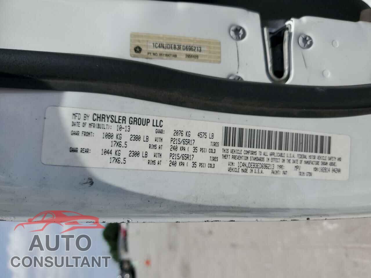JEEP COMPASS 2014 - 1C4NJDEB3ED696213