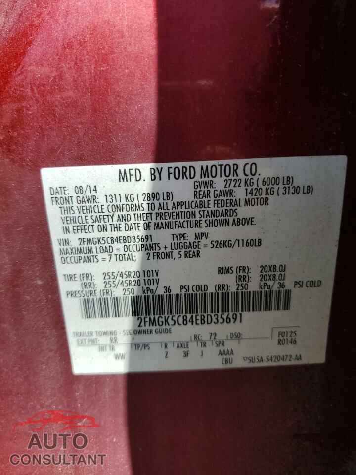 FORD FLEX 2014 - 2FMGK5C84EBD35691