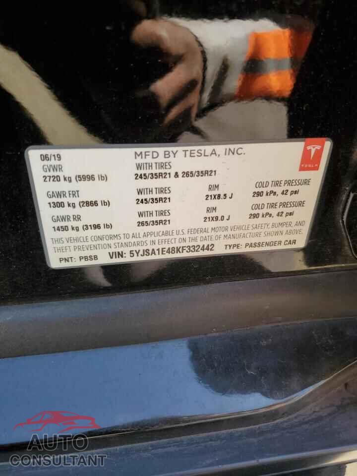 TESLA MODEL S 2019 - 5YJSA1E48KF332442