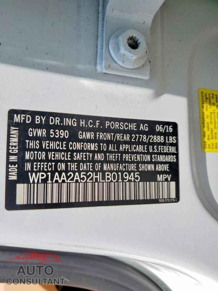 PORSCHE MACAN 2017 - WP1AA2A52HLB01945