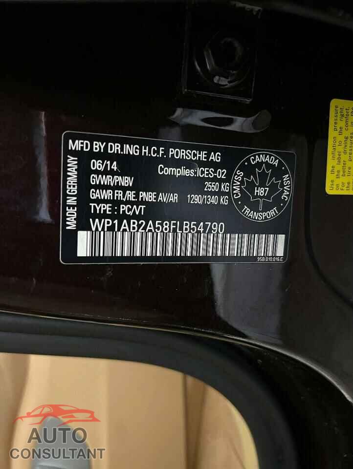 PORSCHE MACAN 2015 - WP1AB2A58FLB54790