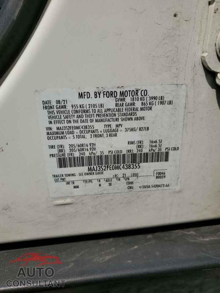 FORD ECOSPORT 2021 - MAJ3S2FE0MC438355