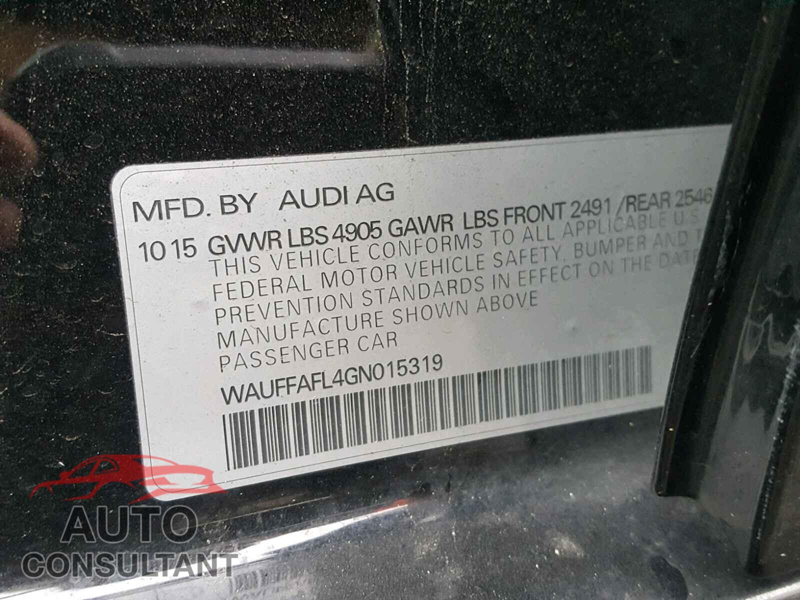 AUDI A4 2016 - WAUFFAFL4GN015319