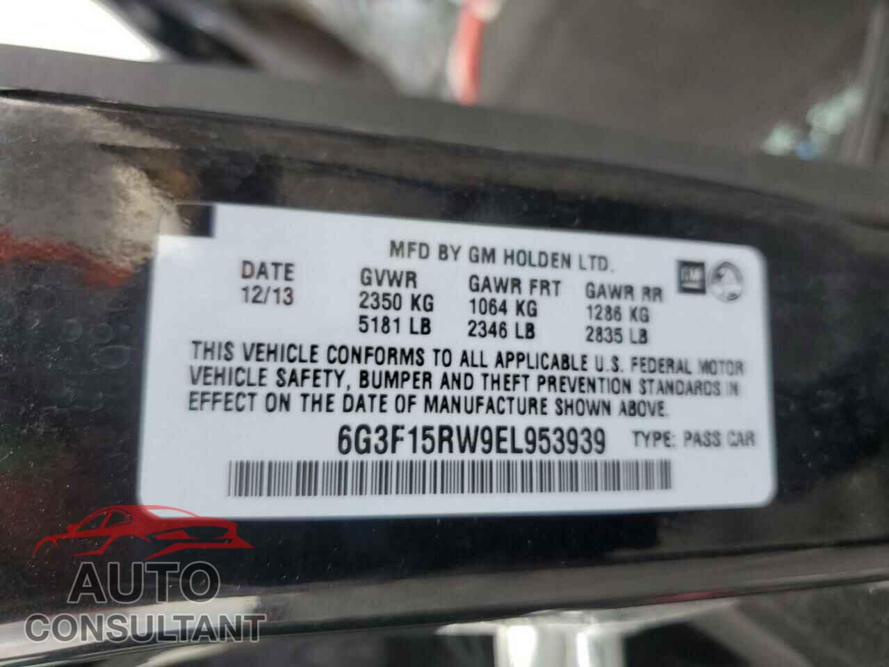 CHEVROLET SS 2014 - 6G3F15RW9EL953939