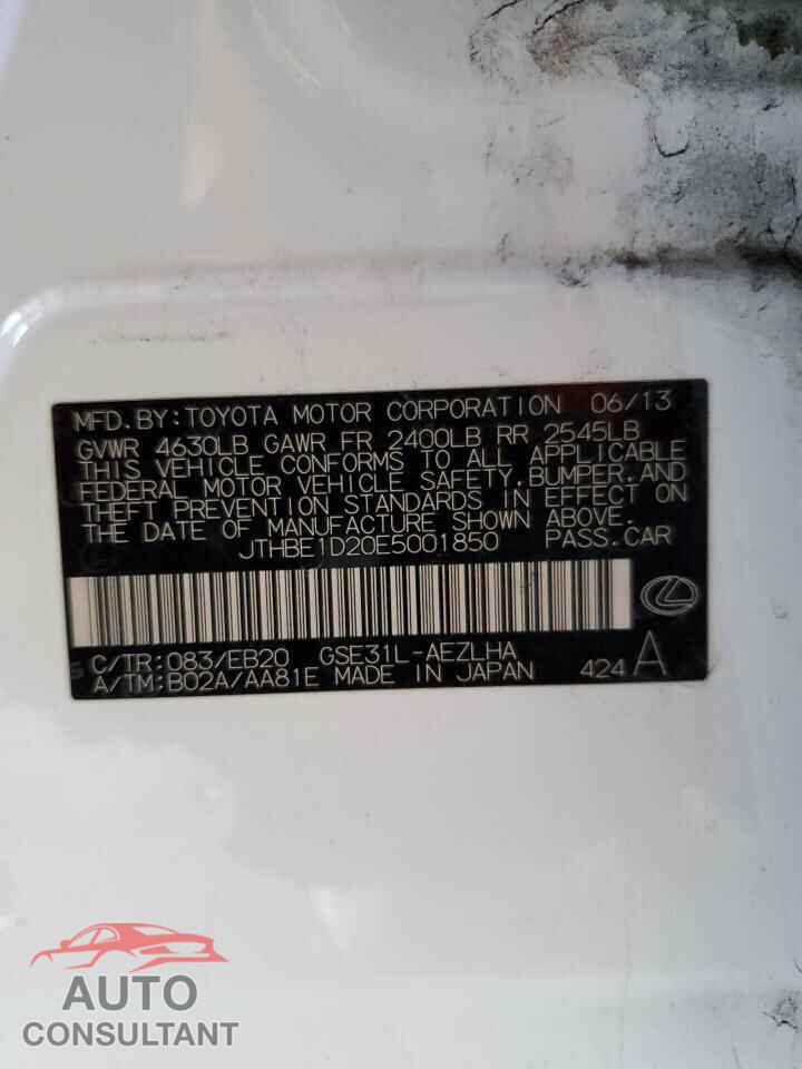 LEXUS IS 2014 - JTHBE1D20E5001850