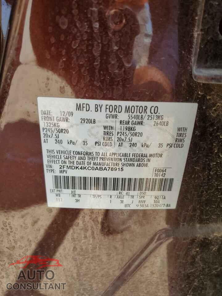 FORD EDGE 2010 - 2FMDK4KC0ABA78915