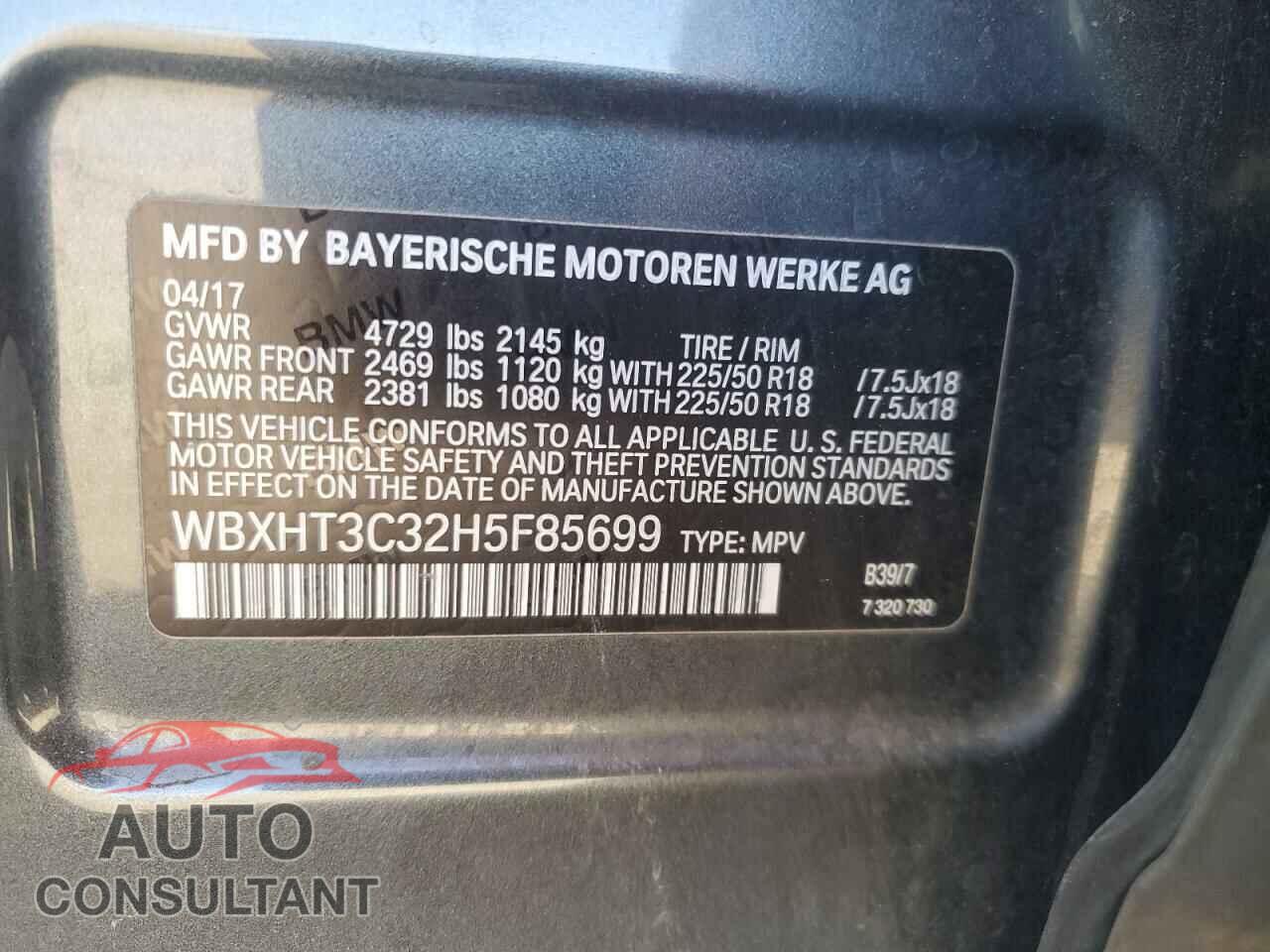 BMW X1 2017 - WBXHT3C32H5F85699