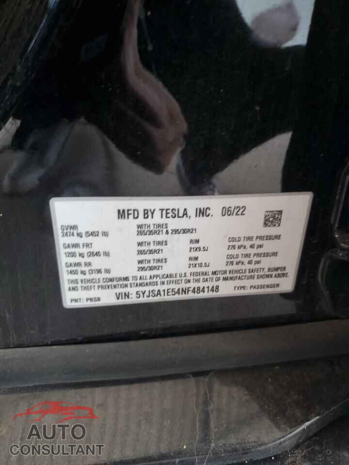 TESLA MODEL S 2022 - 5YJSA1E54NF484148