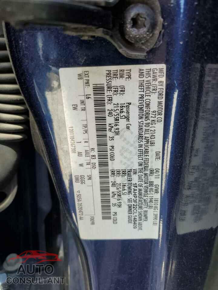 FORD FOCUS 2012 - 1FAHP3F22CL148409