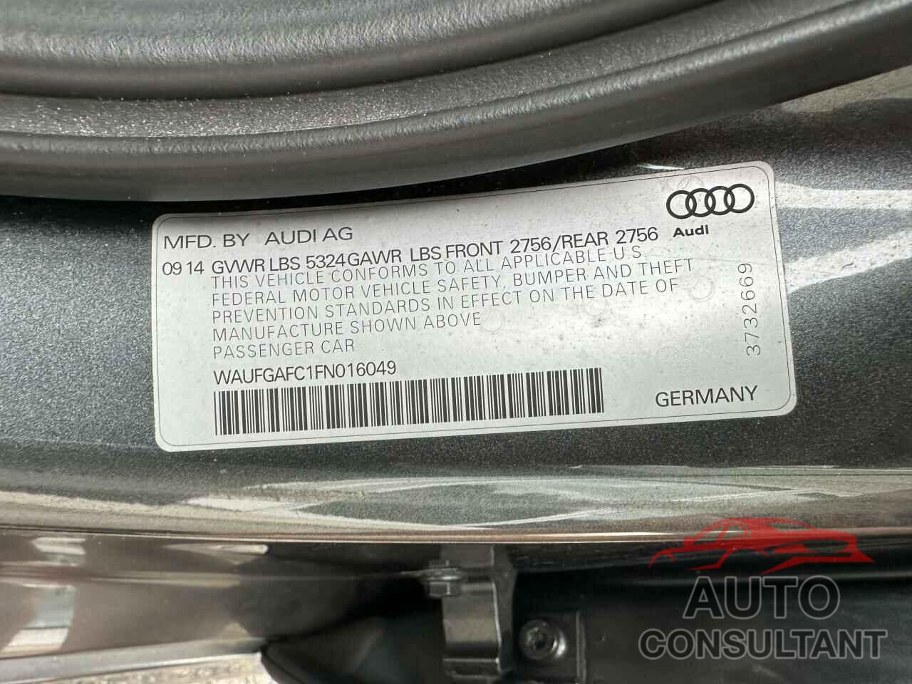 AUDI A6 2015 - WAUFGAFC1FN016049