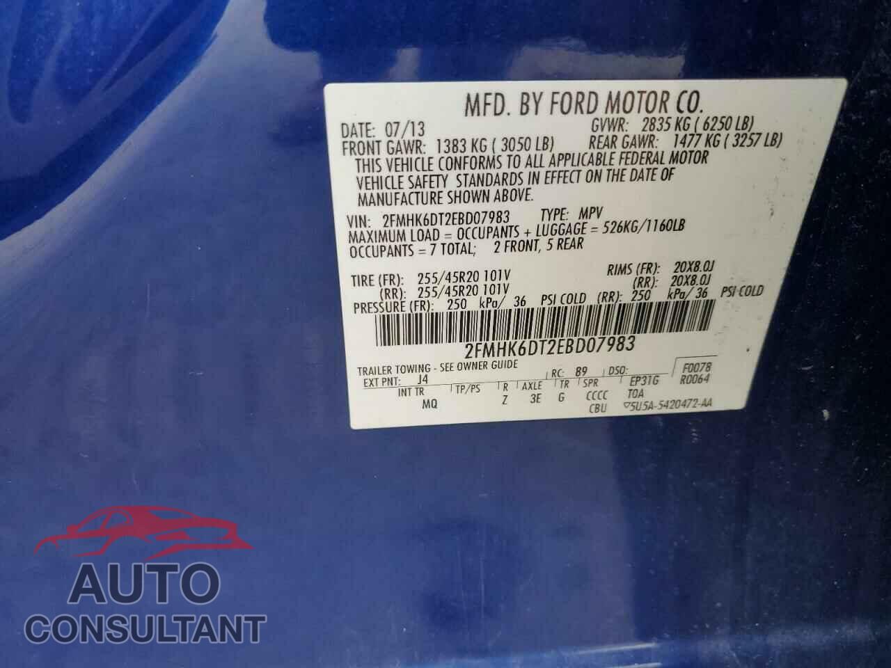FORD FLEX 2014 - 2FMHK6DT2EBD07983