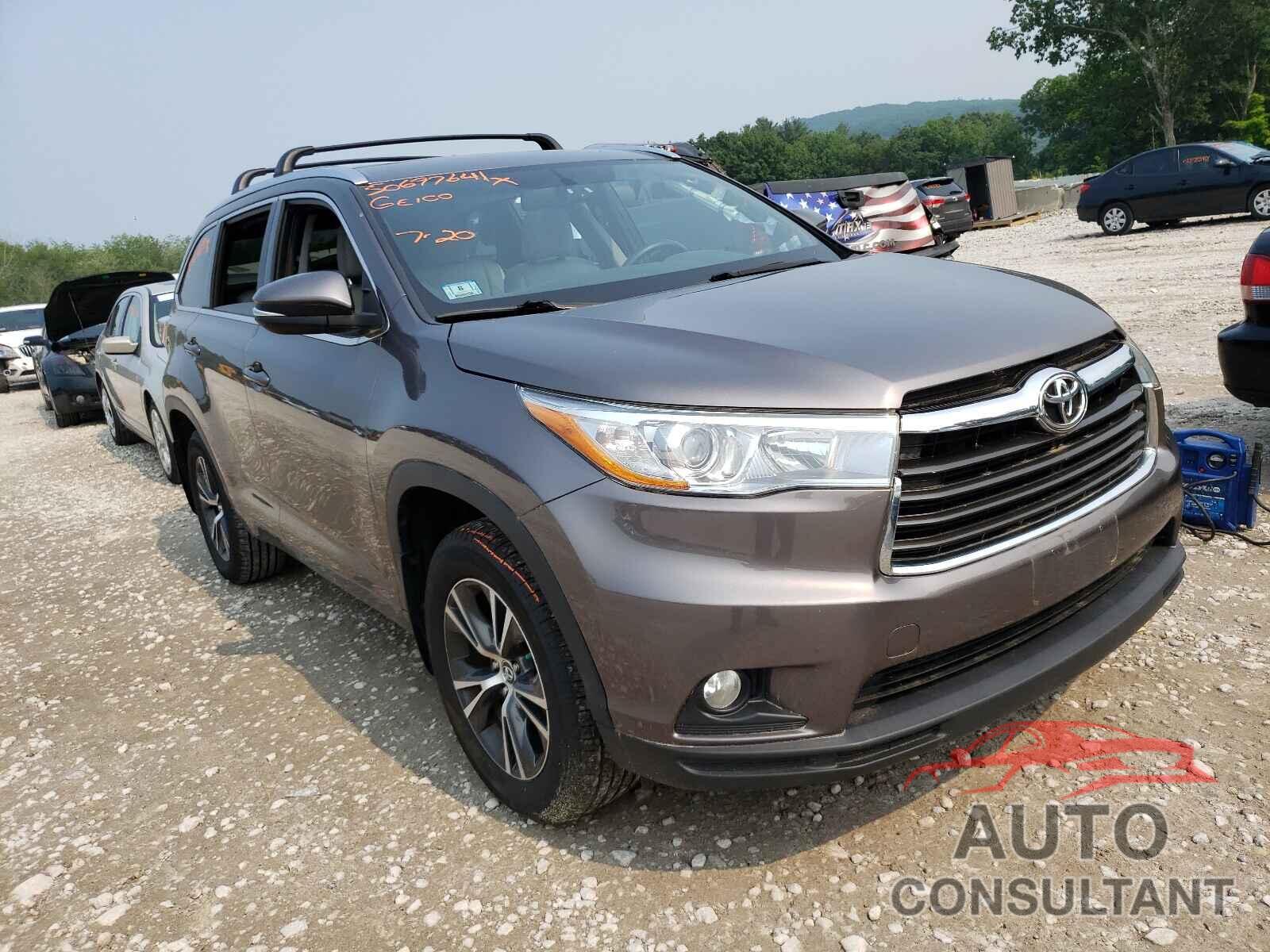 TOYOTA HIGHLANDER 2016 - 5TDJKRFH3GS240991