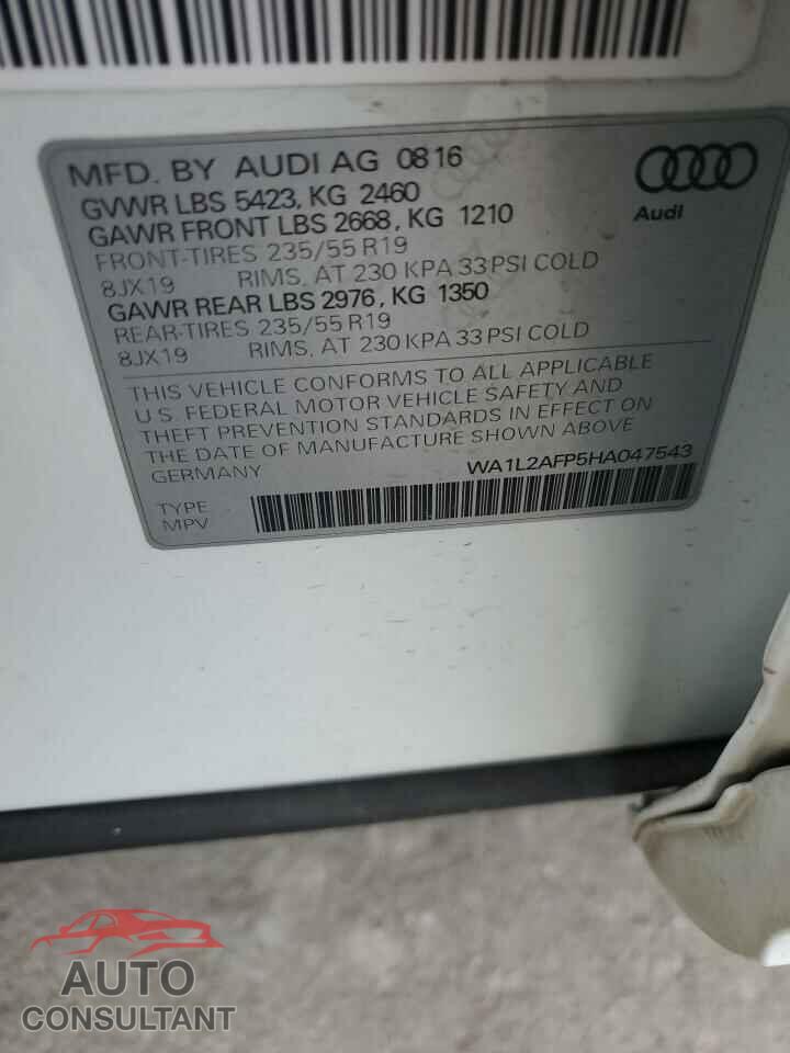 AUDI Q5 2017 - WA1L2AFP5HA047543