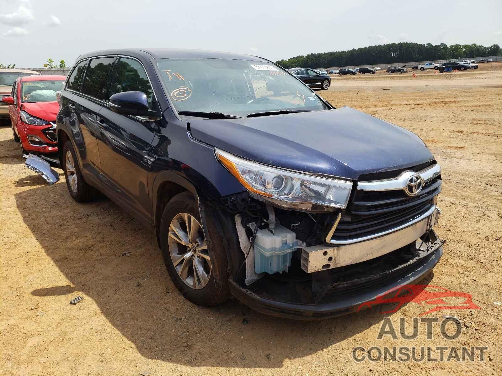 TOYOTA HIGHLANDER 2016 - 5TDBKRFH9GS344986