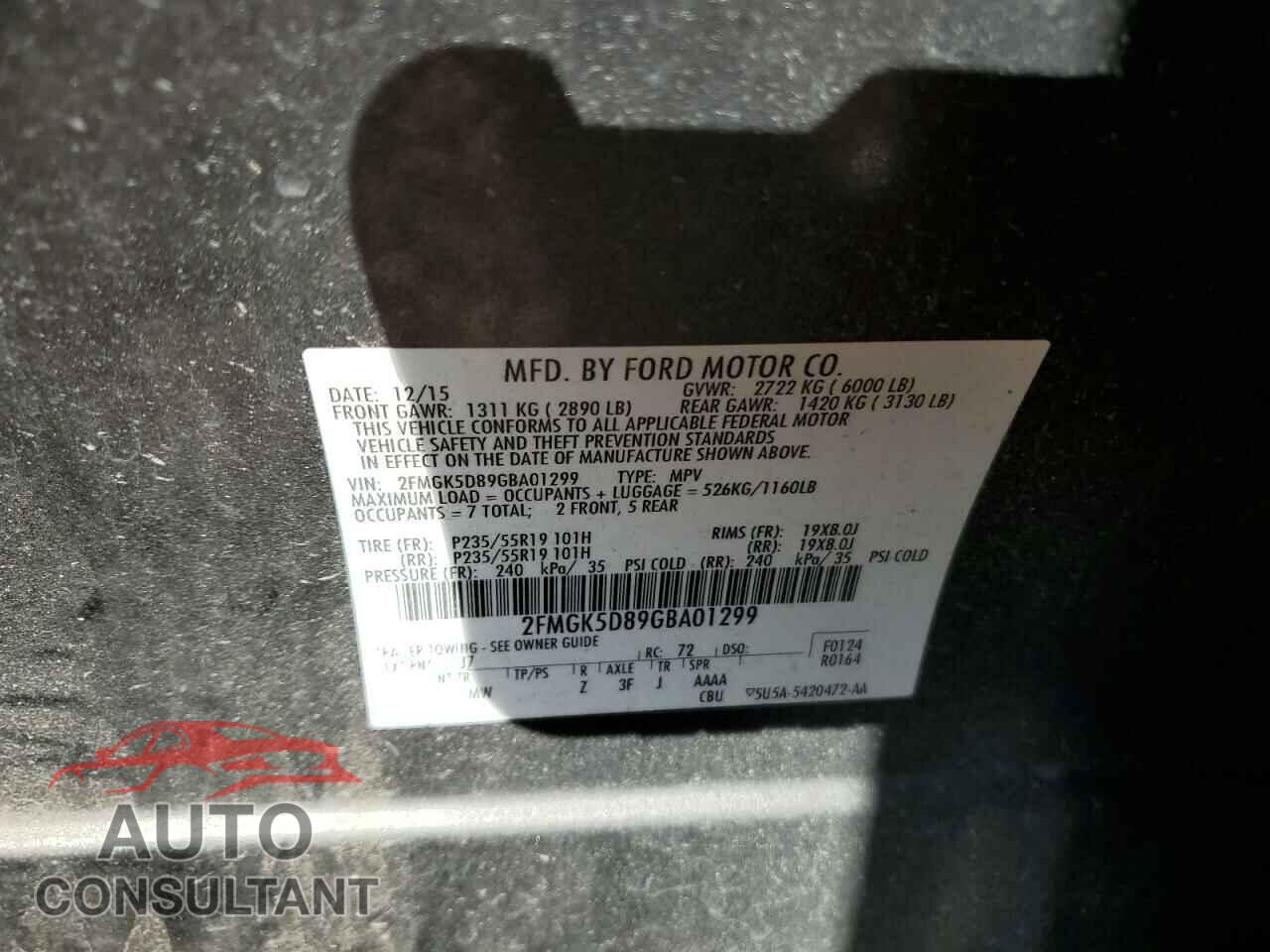 FORD FLEX 2016 - 2FMGK5D89GBA01299