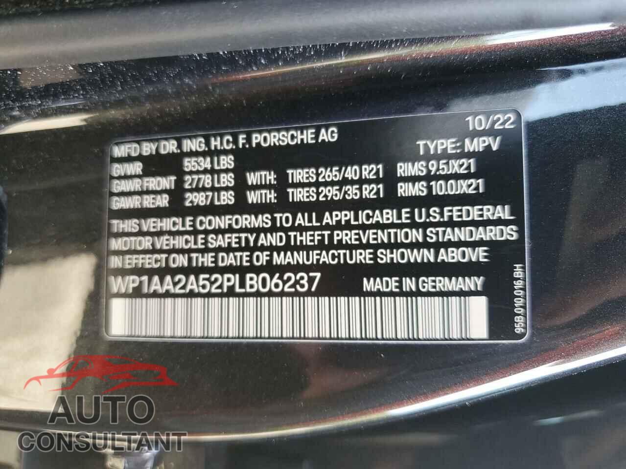 PORSCHE MACAN BASE 2023 - WP1AA2A52PLB06237