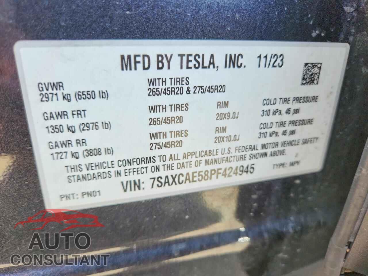TESLA MODEL X 2023 - 7SAXCAE58PF424945