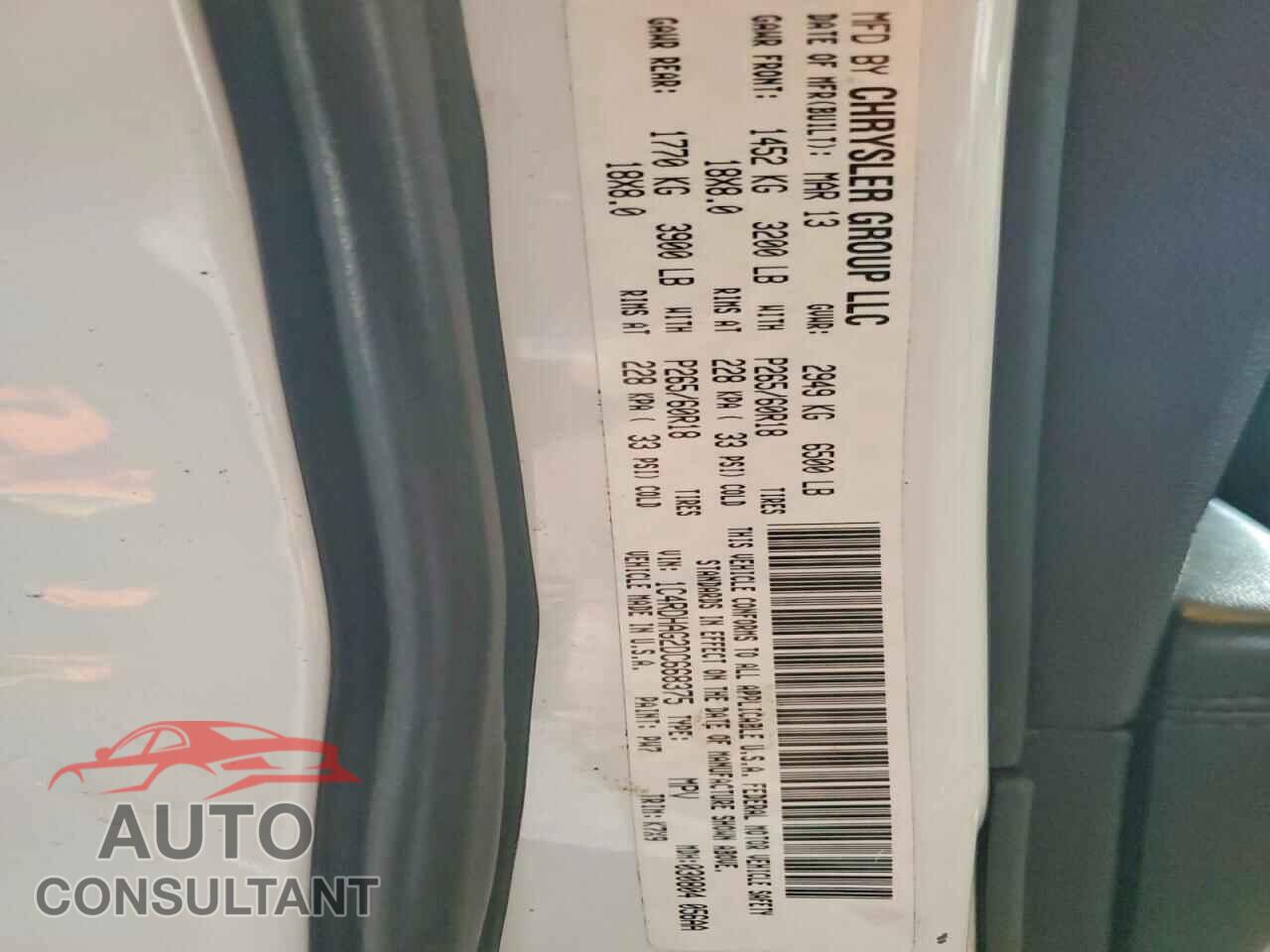 DODGE DURANGO 2013 - 1C4RDHAG2DC668375