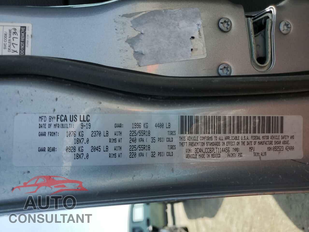 JEEP COMPASS 2020 - 3C4NJCCB7LT114456