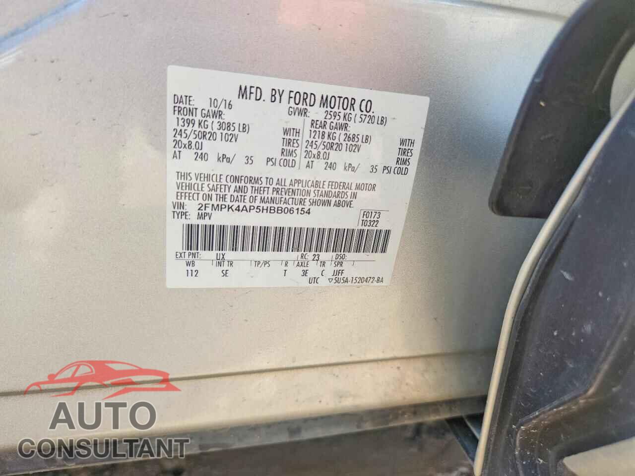 FORD EDGE 2017 - 2FMPK4AP5HBB06154