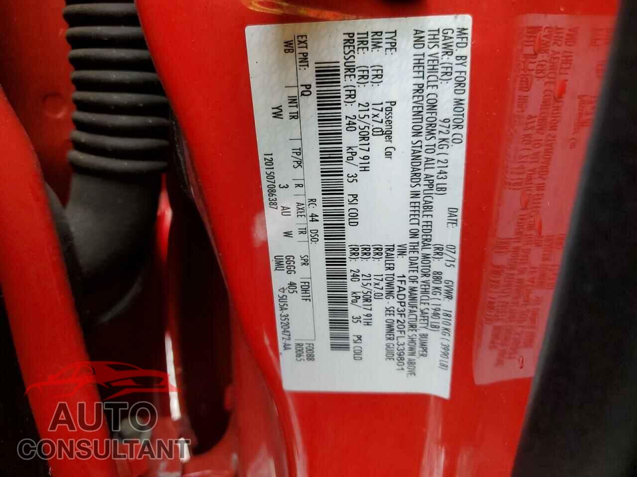FORD FOCUS 2015 - 1FADP3F20FL339801