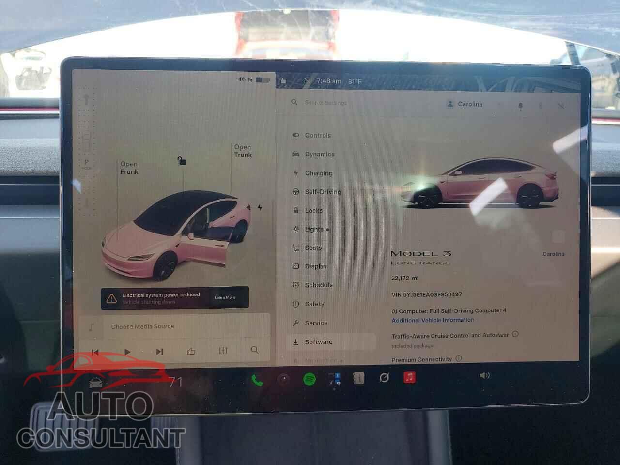 TESLA MODEL 3 2025 - 5YJ3E1EA6SF953497