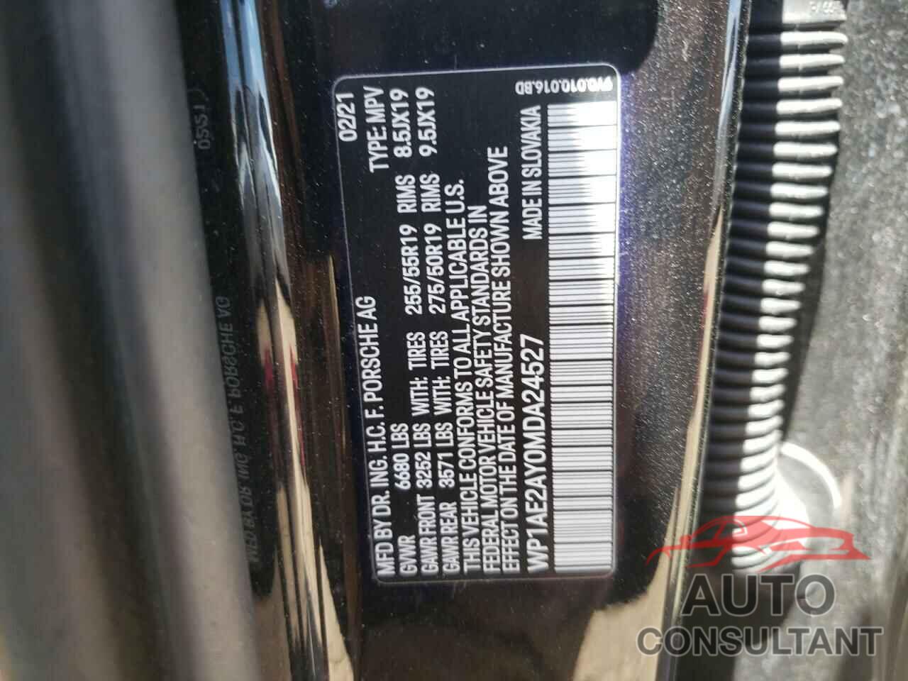 PORSCHE CAYENNE 2021 - WP1AE2AY0MDA24527