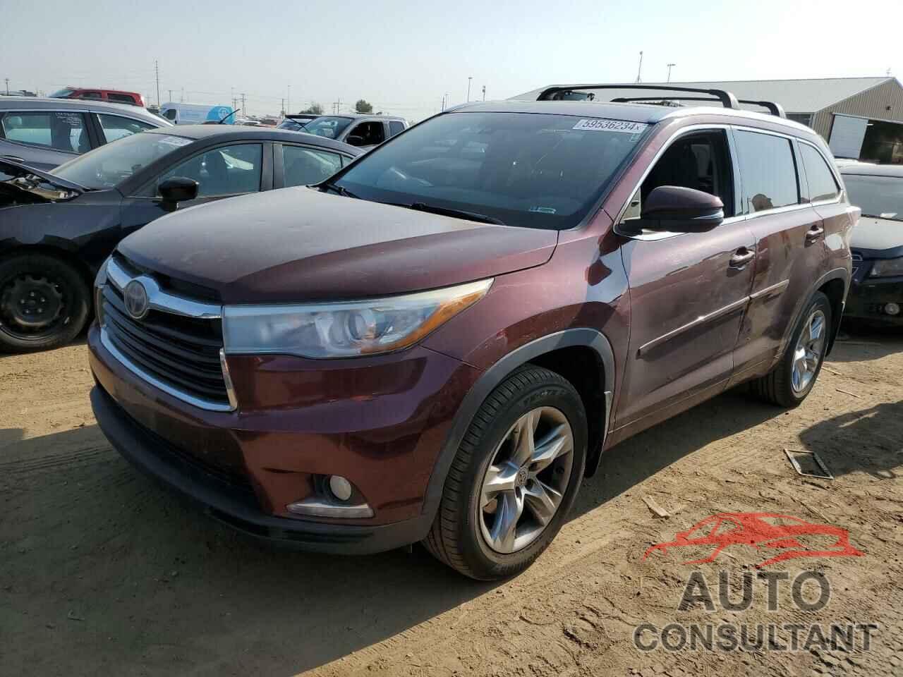 TOYOTA HIGHLANDER 2014 - 5TDDKRFH2ES008893