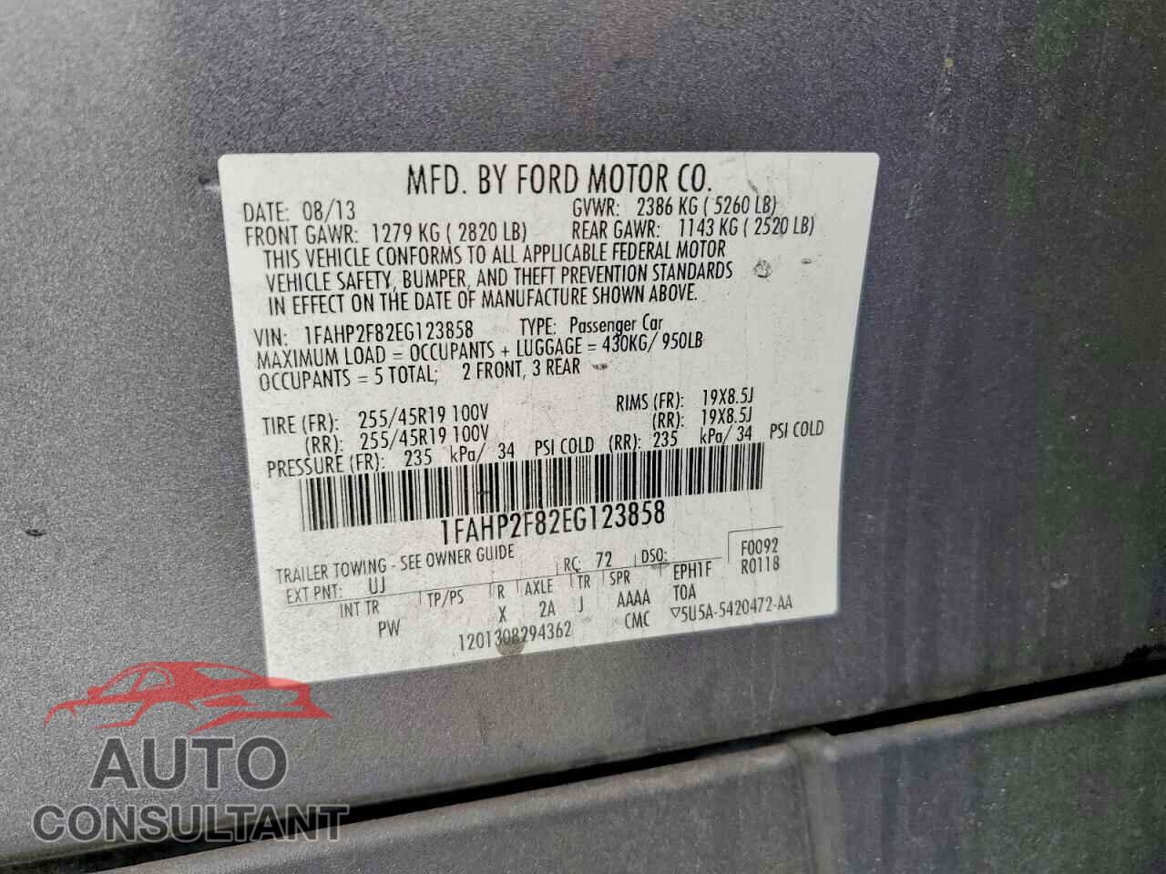 FORD TAURUS 2014 - 1FAHP2F82EG123858