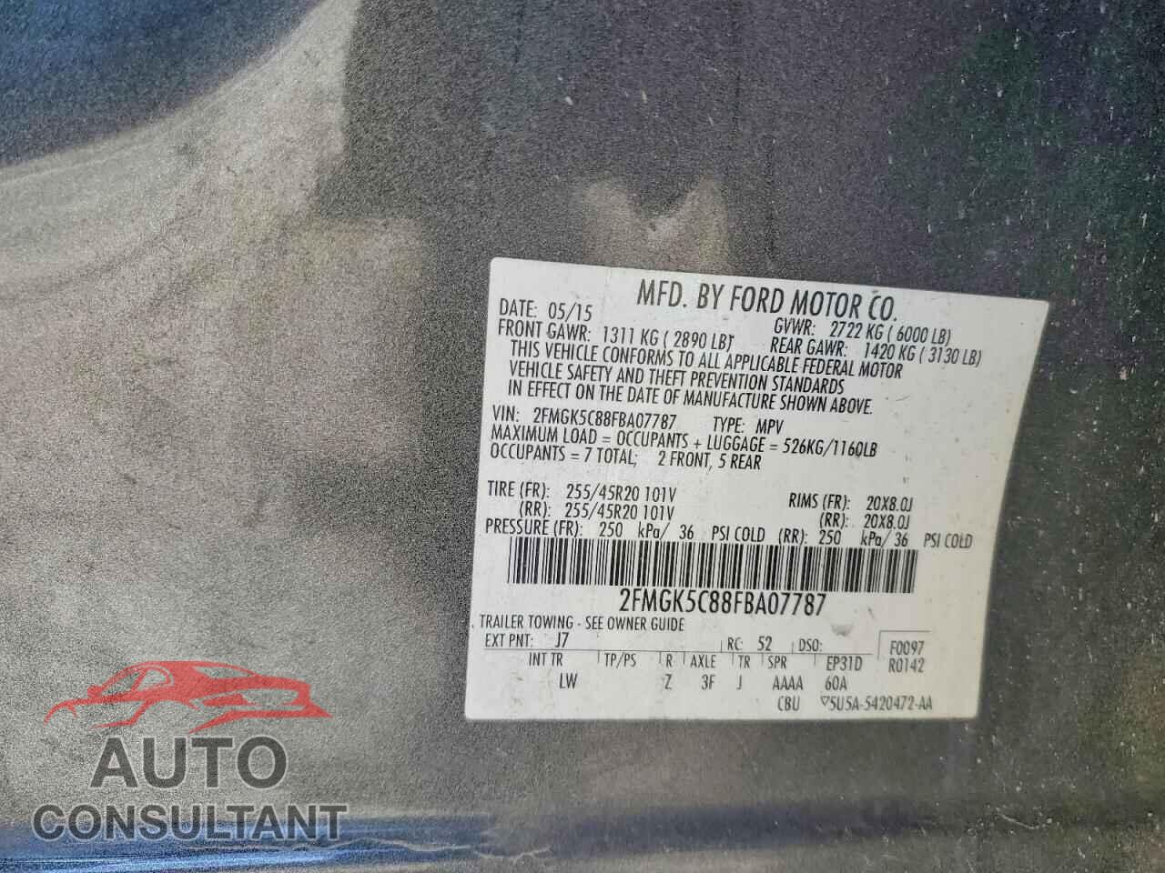 FORD FLEX 2015 - 2FMGK5C88FBA07787