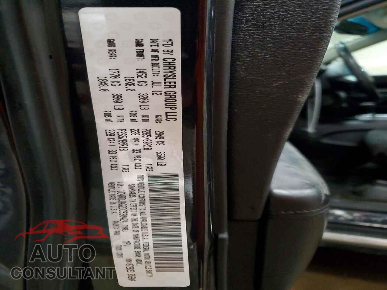 DODGE DURANGO 2013 - 1C4RDJAG2DC530424