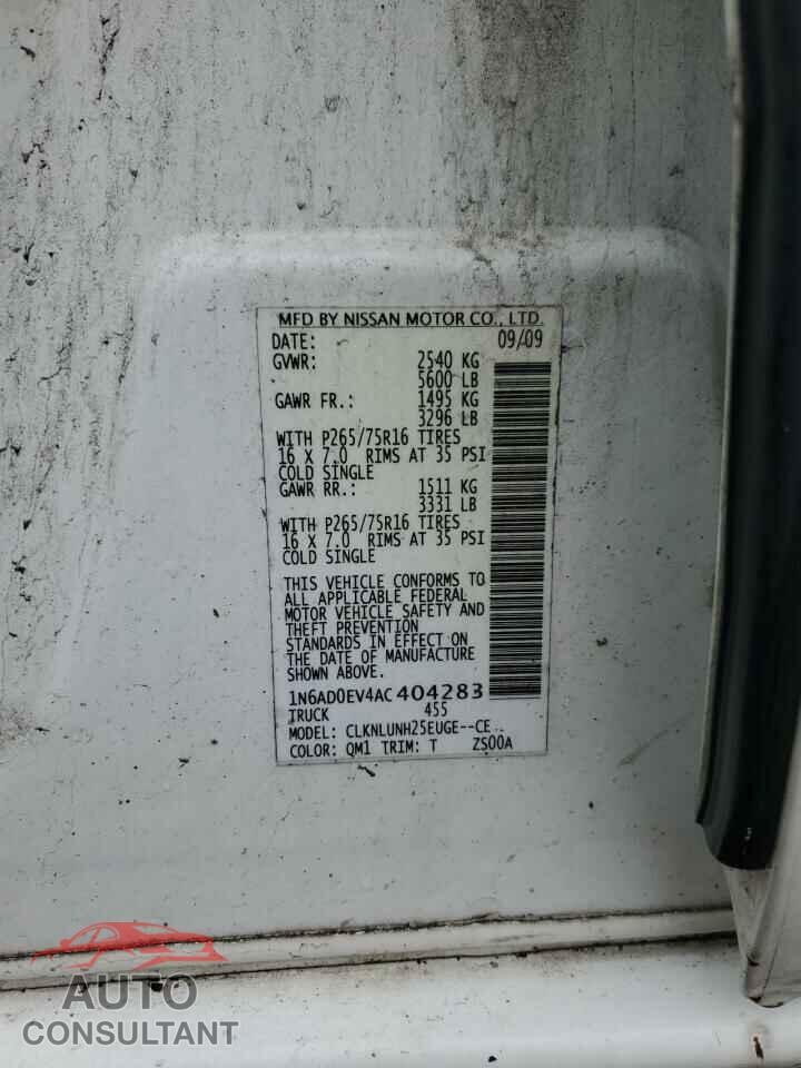 NISSAN FRONTIER 2010 - 1N6AD0EV4AC404283