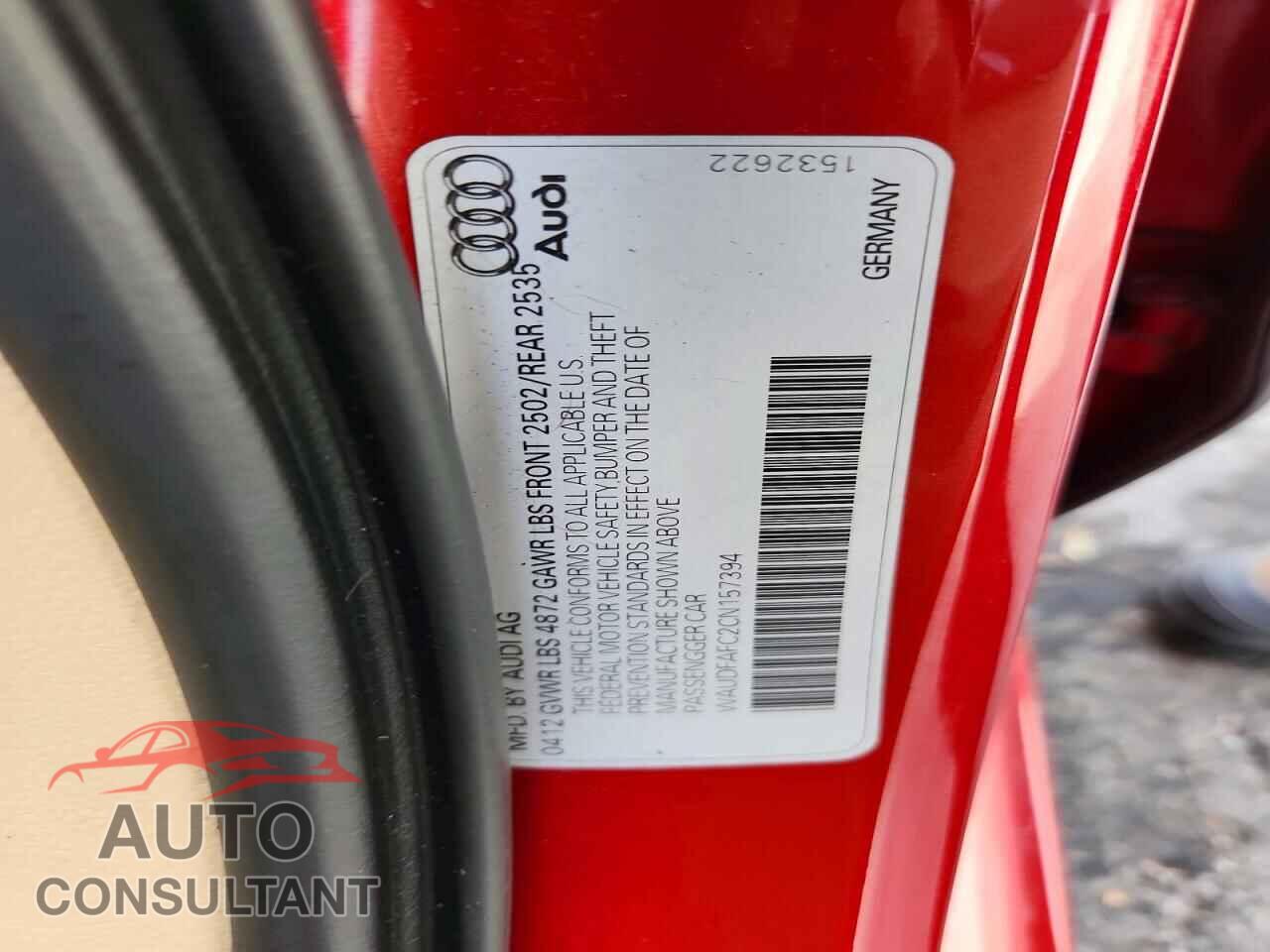 AUDI A6 2012 - WAUDFAFC2CN157394