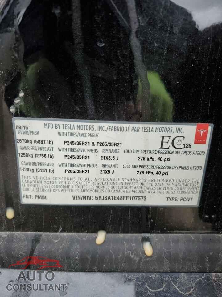 TESLA MODEL S 2015 - 5YJSA1E48FF107573