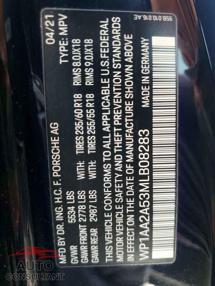PORSCHE MACAN 2021 - WP1AA2A53MLB08283