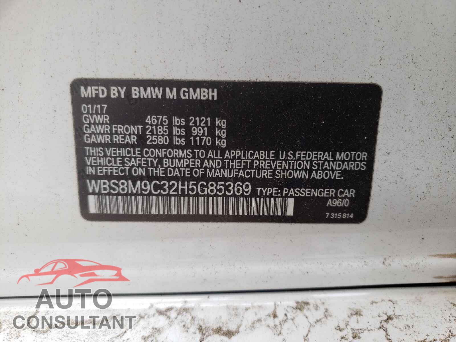 BMW M3 2017 - WBS8M9C32H5G85369