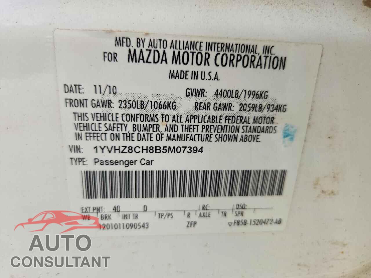 MAZDA 6 2011 - 1YVHZ8CH8B5M07394