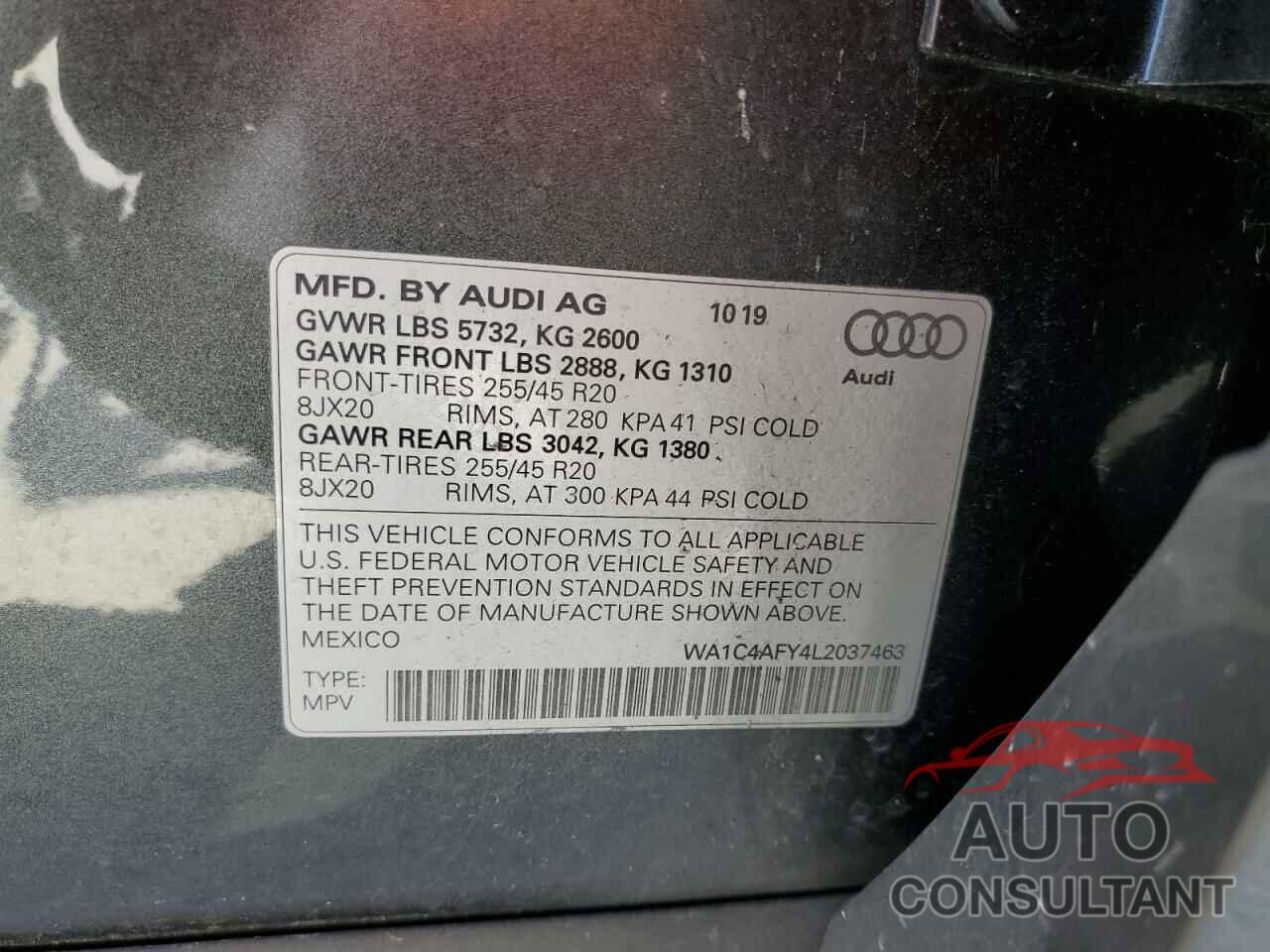 AUDI SQ5 2020 - WA1C4AFY4L2037463