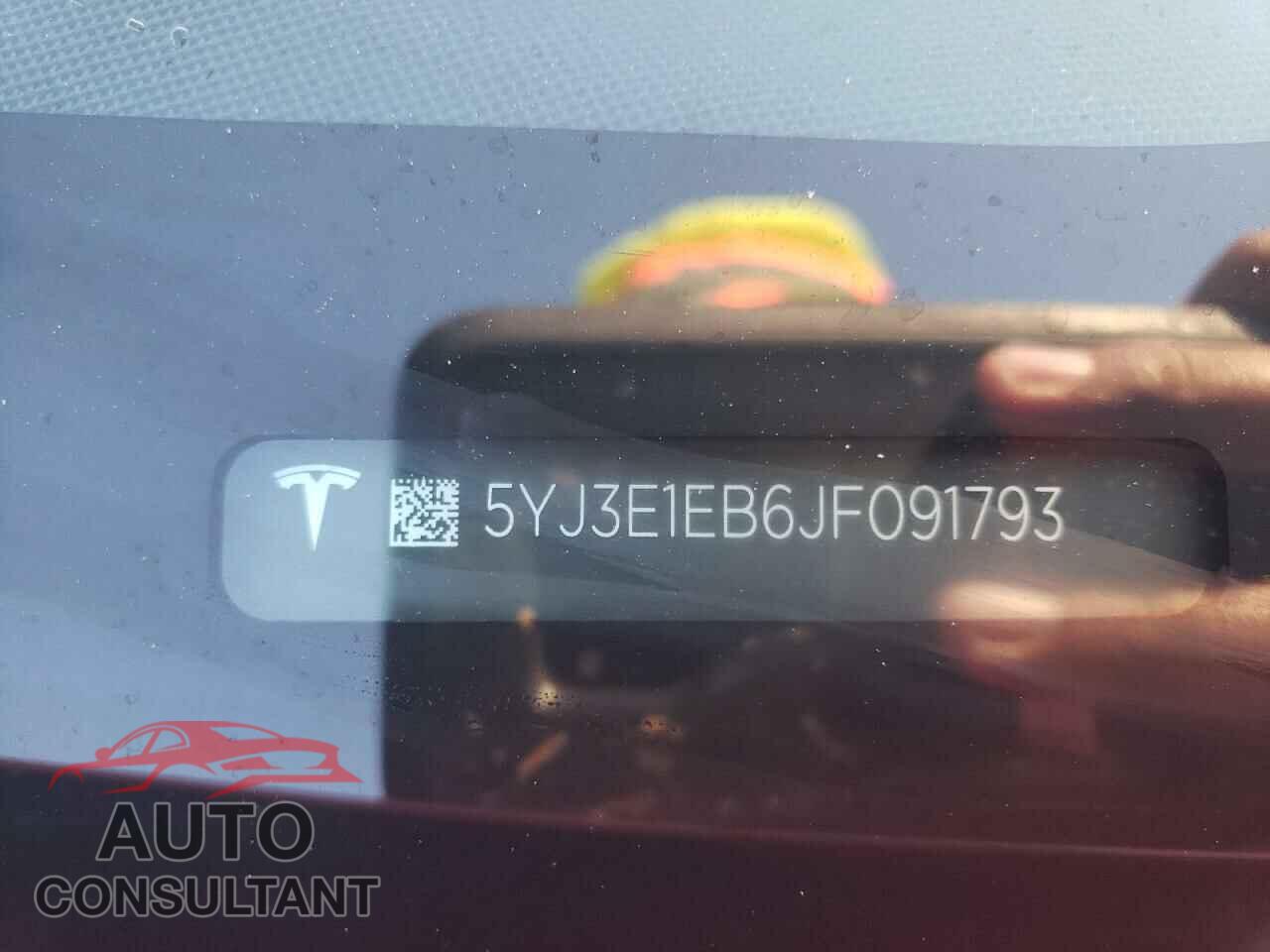 TESLA MODEL 3 2018 - 5YJ3E1EB6JF091793