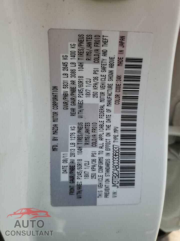 MAZDA CX-9 2012 - JM3TB2CA8C0336837