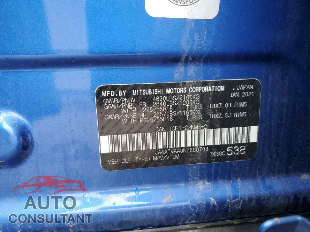 MITSUBISHI ECLIPSE 2022 - JA4ATVAA0NZ600708