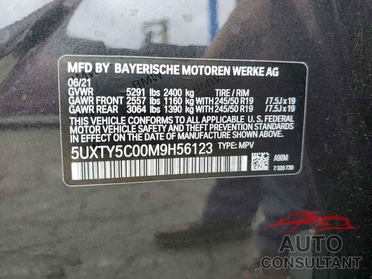 BMW X3 2021 - 5UXTY5C00M9H56123