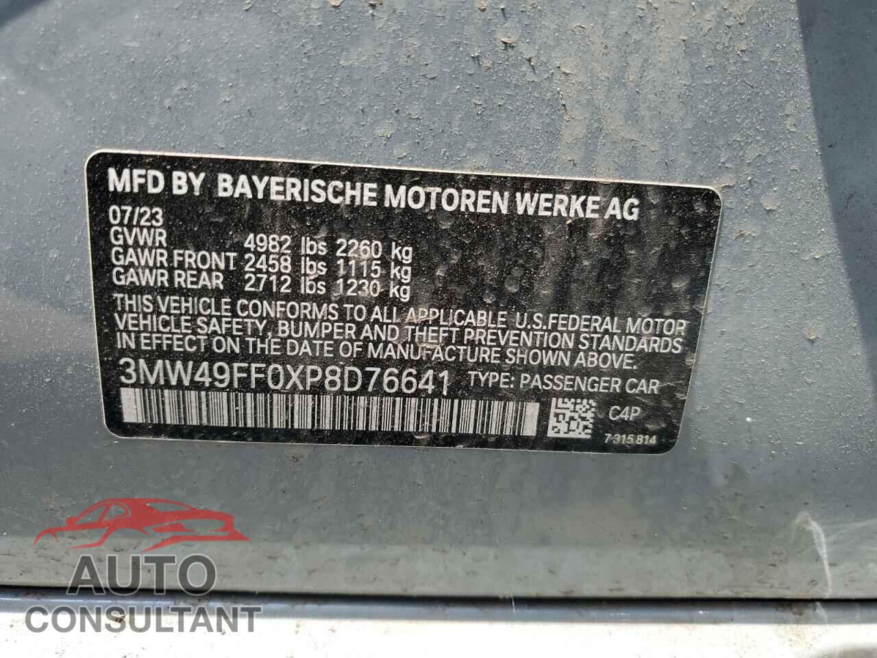 BMW M3 2023 - 3MW49FF0XP8D76641