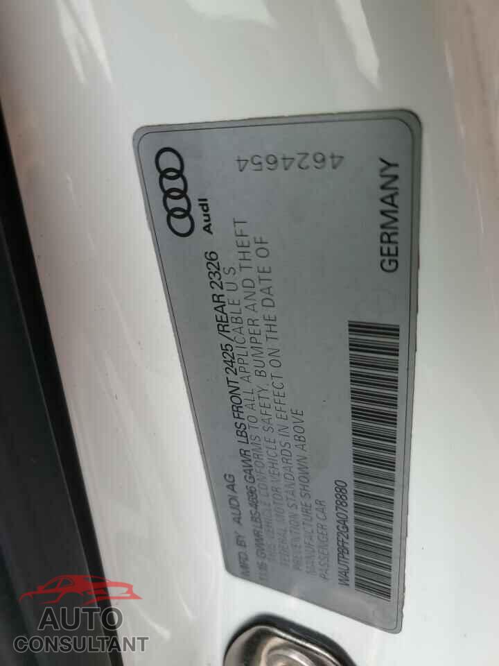 AUDI A3 2016 - WAUTPBFF2GA078880