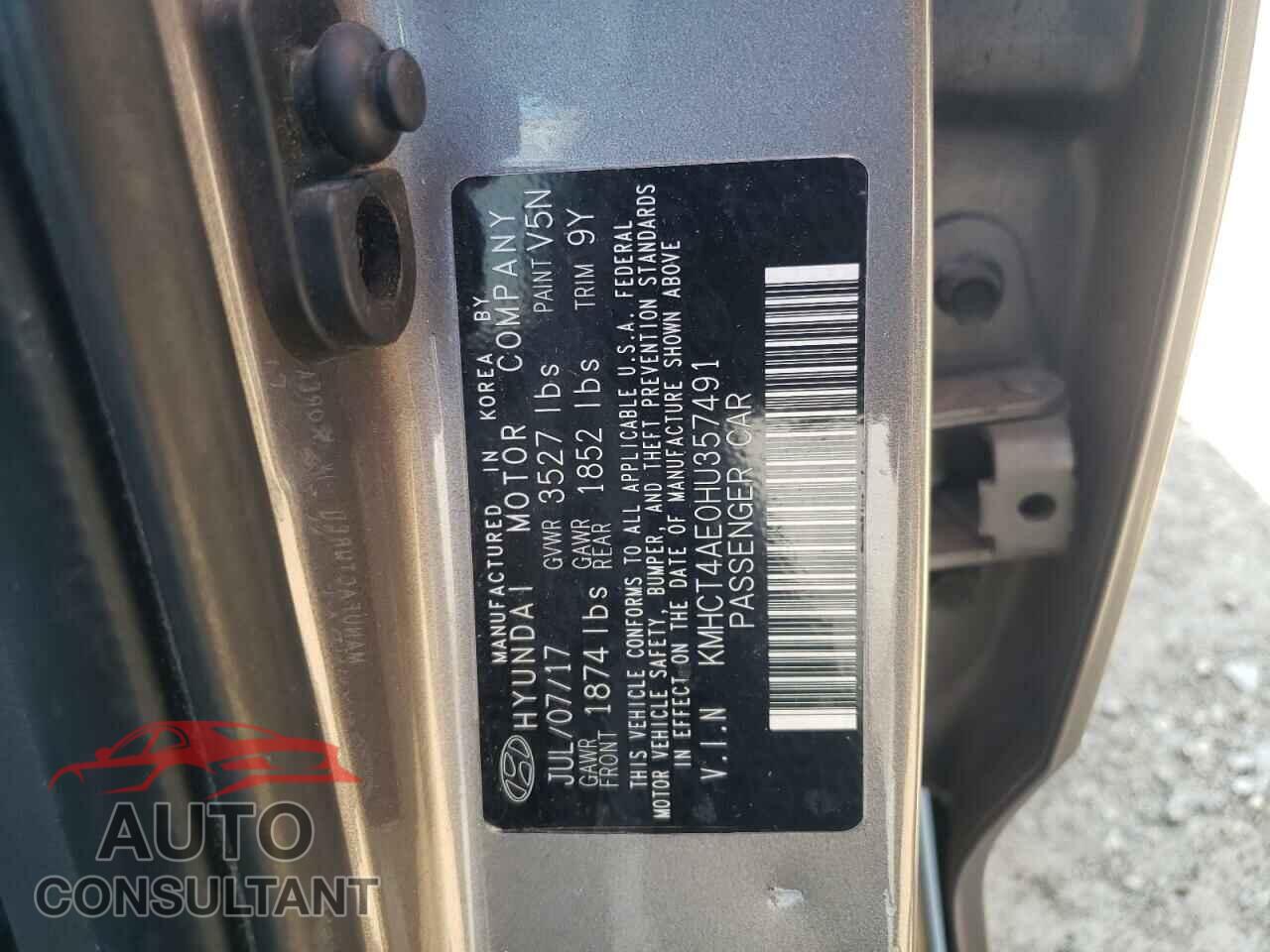 HYUNDAI ACCENT 2017 - KMHCT4AE0HU357491