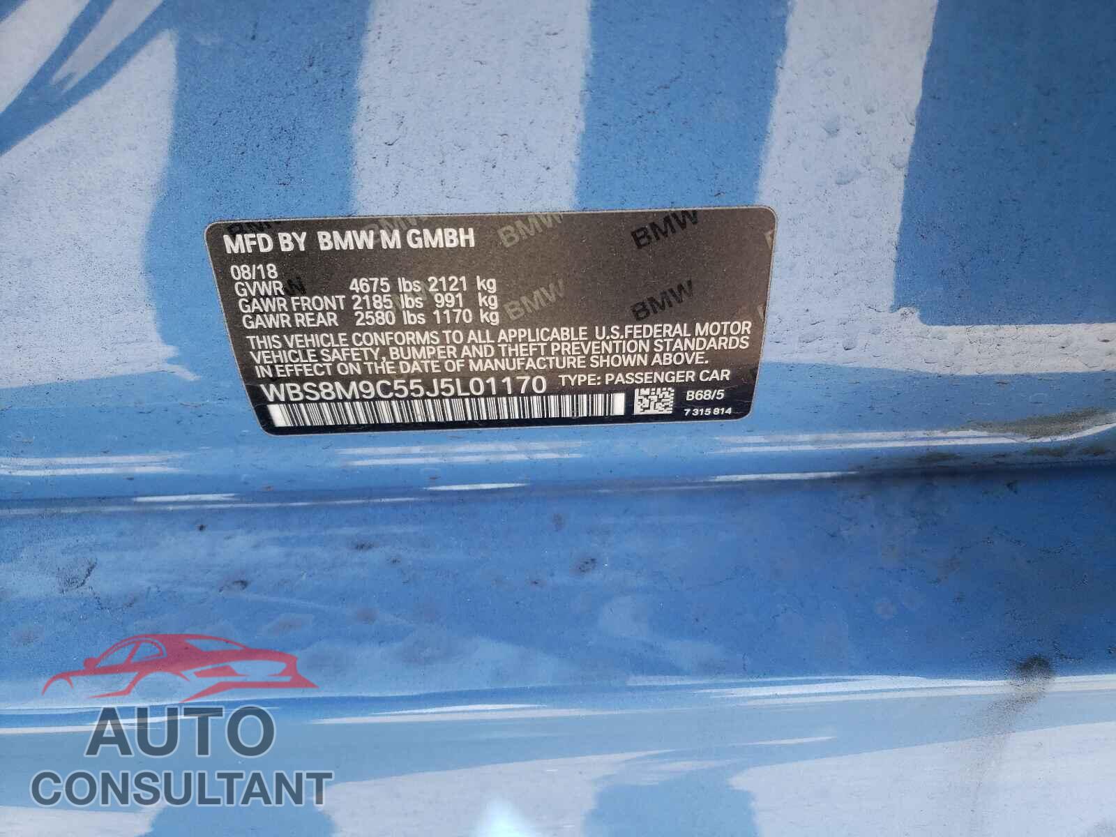 BMW M3 2018 - WBS8M9C55J5L01170