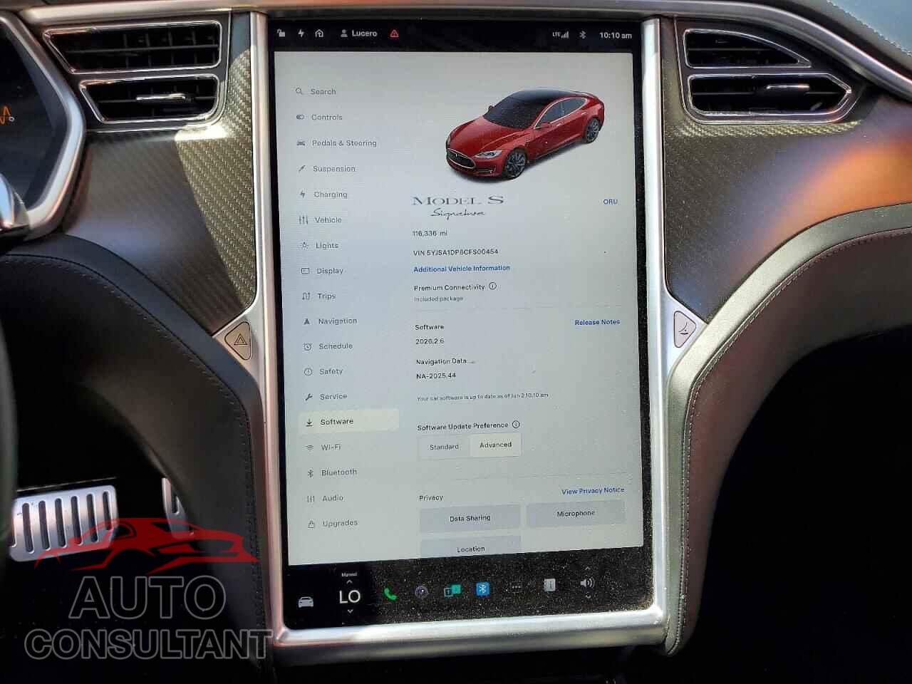 TESLA MODEL S 2012 - 5YJSA1DP6CFS00454