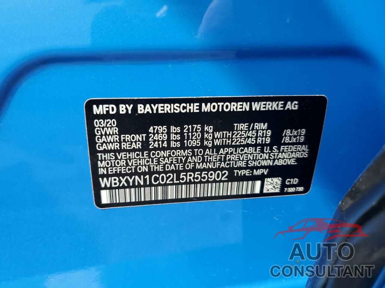 BMW X2 2020 - WBXYN1C02L5R55902