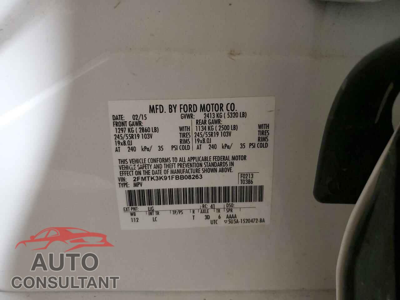 FORD EDGE 2015 - 2FMTK3K91FBB08263